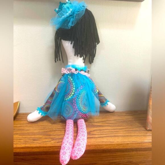 Handcrafted Rag Cloth Ugly Doll 20” Homemade Blue Weird Funky Whimsygoth Quirky - Picture 2 of 4